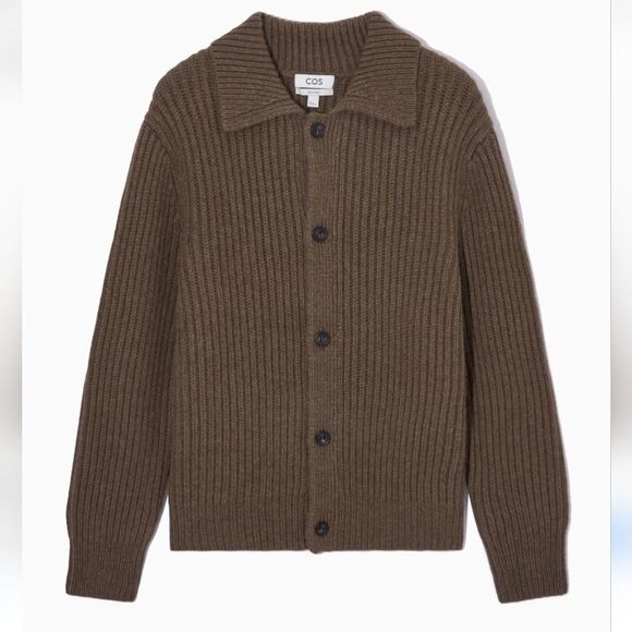 COS Alpaca Blend Ribbed Button Down Cardigan For Men Size XS - Picture 14 of 15